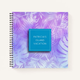 Personalised Iridescent Pastel Palm Notebook