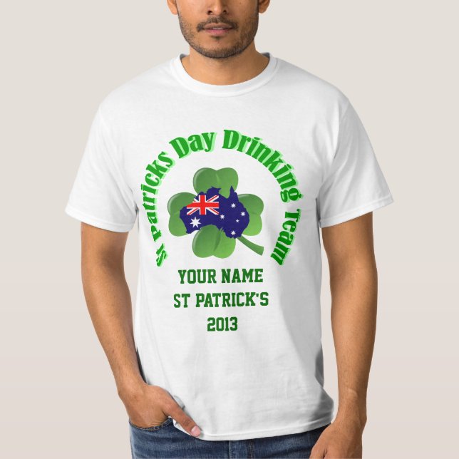 Personalised  Irish Australian St Patrick's day T-Shirt (Front)