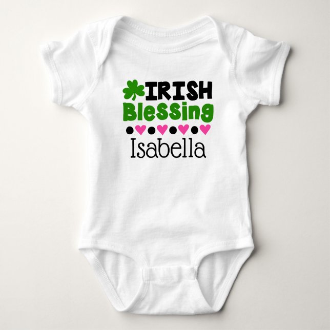 Personalised Irish Blessing St. Patrick's Bodysuit (Front)