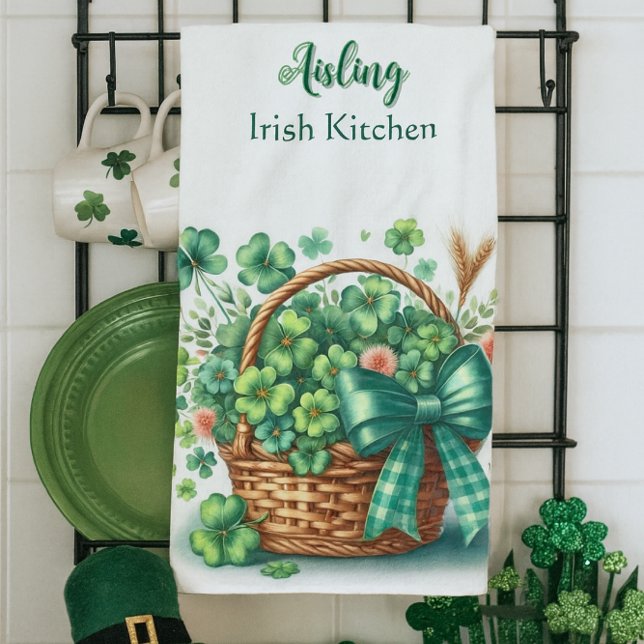 Personalised Irish Clover Kitchen Towels (Irish Kitchen towel is the perfect mix of charm and cheer )