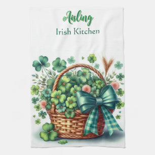 Personalised Irish Clover Kitchen Towels