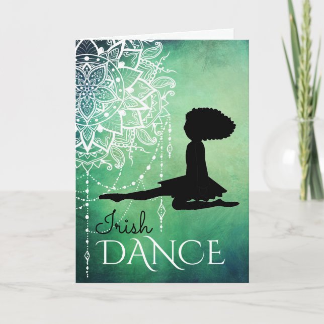 Personalised Irish Dance Beautiful Green Birthday Card (Front)