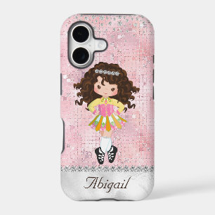 Personalised Irish Dance Brunette Girl Soft Shoe