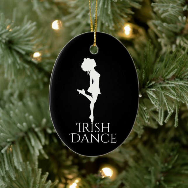 Personalised Irish Dance Hard Shoe Christmas Ceramic Tree Decoration (Tree)