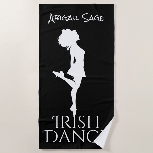 Personalised Irish Dancer Hard Shoe Dance Beach Towel (Front)
