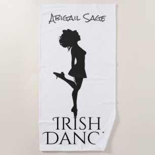 Personalised Irish Dancer Hard Shoe Dance Beach Towel