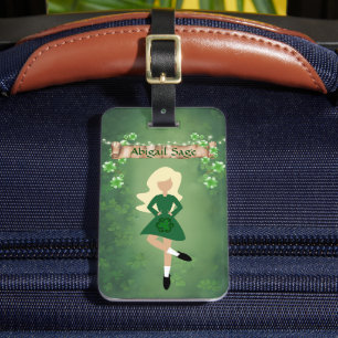 Personalised Irish Dancer with Blonde Hair Dance Luggage Tag