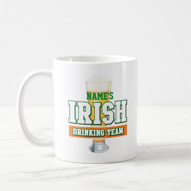Personalised Irish Drinking Team Frosted Mug (Left)