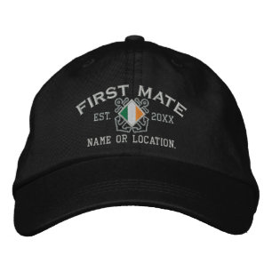 Personalised Irish First Mate Nautical Embroidery Embroidered Hat