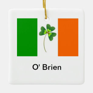 Personalised Irish Flag Ceramic Ornament