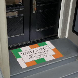 Personalised IRISH FLAG Welcome Doormat