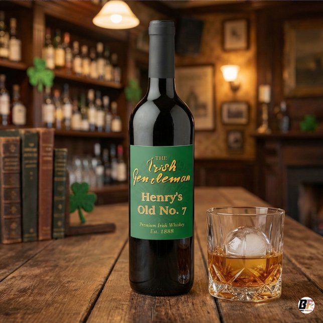 Personalised Irish Gentleman Whiskey Bottle Label  (Creator Uploaded)