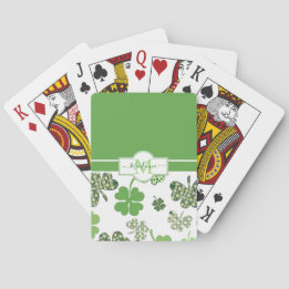 Personalised Irish Green Clover St Patricks Playing Cards
