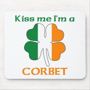 Personalised Irish Kiss Me I'm Corbet Mouse Mat