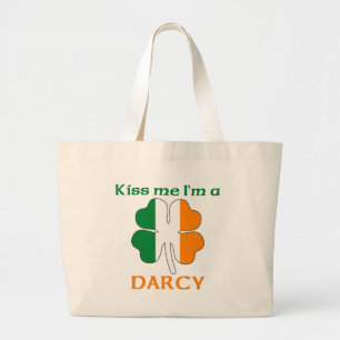 Personalised Irish Kiss Me I'm Darcy Large Tote Bag