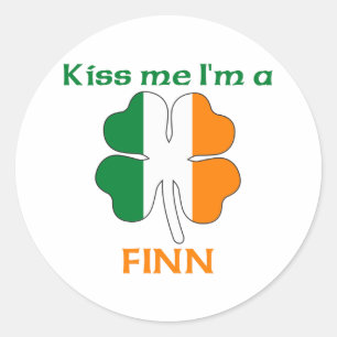 Personalised Irish Kiss Me I'm Finn Classic Round Sticker