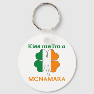 Personalised Irish Kiss Me I'm Mcnamara Key Ring