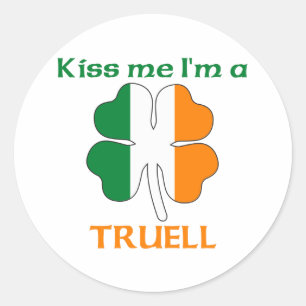 Personalised Irish Kiss Me I'm Truell Classic Round Sticker
