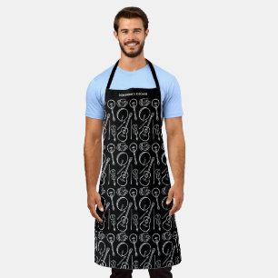 Personalised Irish Music Instrument Pattern Apron