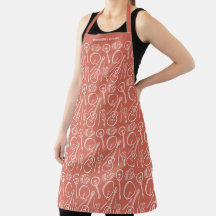 Personalised Irish Music Instrument Pattern Apron