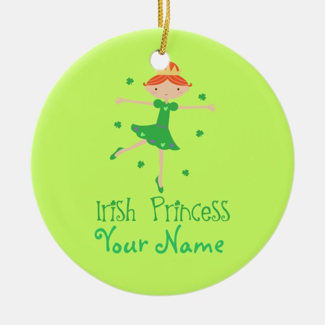 Personalised Irish Princess Ornament Keepsake Gift (Front)