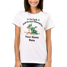 Personalised Irish Pub Crawl Champion T-Shirt