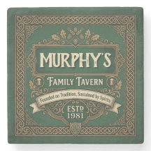 Personalised Irish Pub Family Tavern Vintage Green