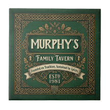 Personalised Irish Pub Family Tavern Vintage Green