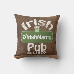 Personalised Irish Pub Old Keg Effect Sign Cushion
