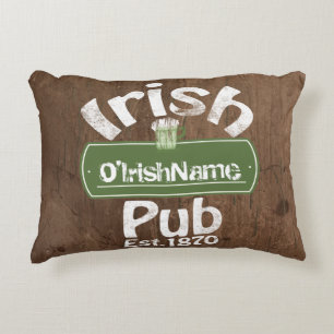 Personalised Irish Pub Old Keg Effect Sign Decorative Cushion