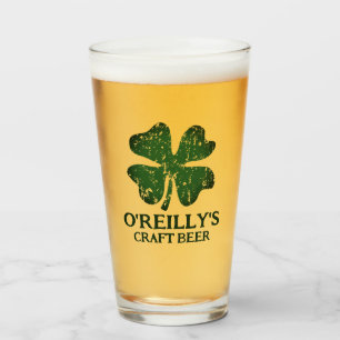Personalised Irish pub pint beer glasses