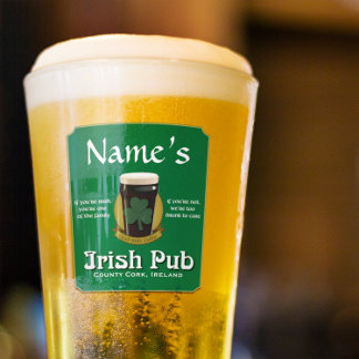 Personalised Irish Pub Pint Glass