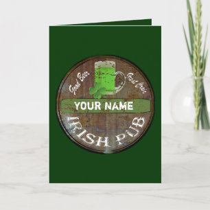Personalised Irish pub sign Card
