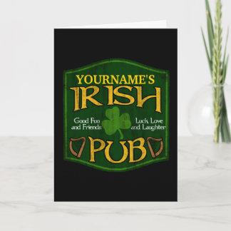 Personalised Irish Pub Sign Card
