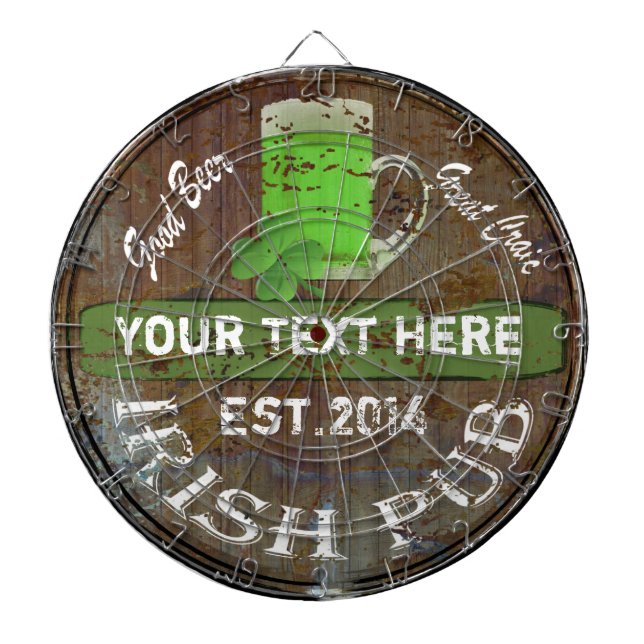 Personalised Irish pub sign Dartboard (Front)