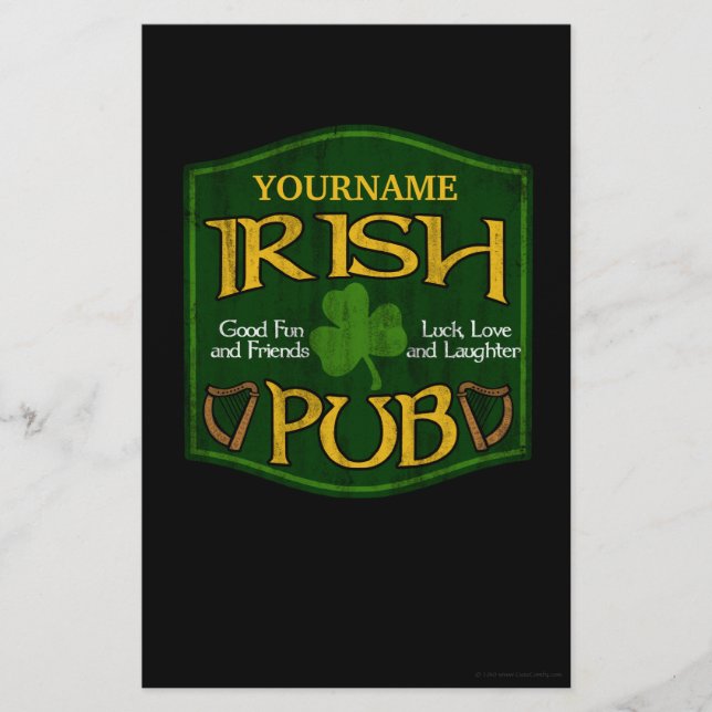 Personalised Irish Pub Sign Flyer (Front)