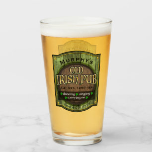Personalised, Irish Pub Sign Glass