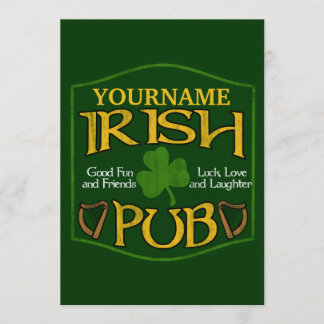 Personalised Irish Pub Sign Invitation