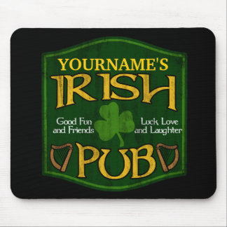 Personalised Irish Pub Sign Mouse Mat