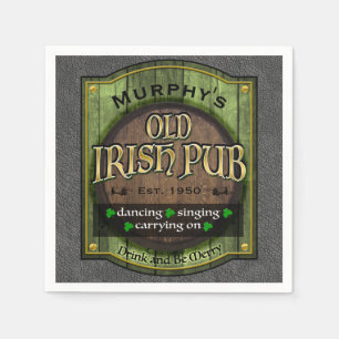 Personalised, Irish Pub Sign Napkin