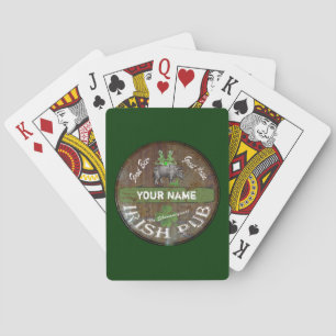 Personalised Irish pub sign Playing Cards