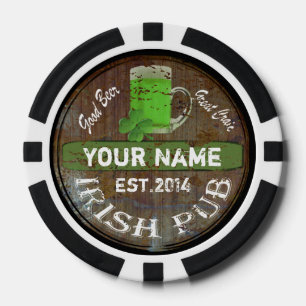 Personalised Irish Pub sign Poker Chips