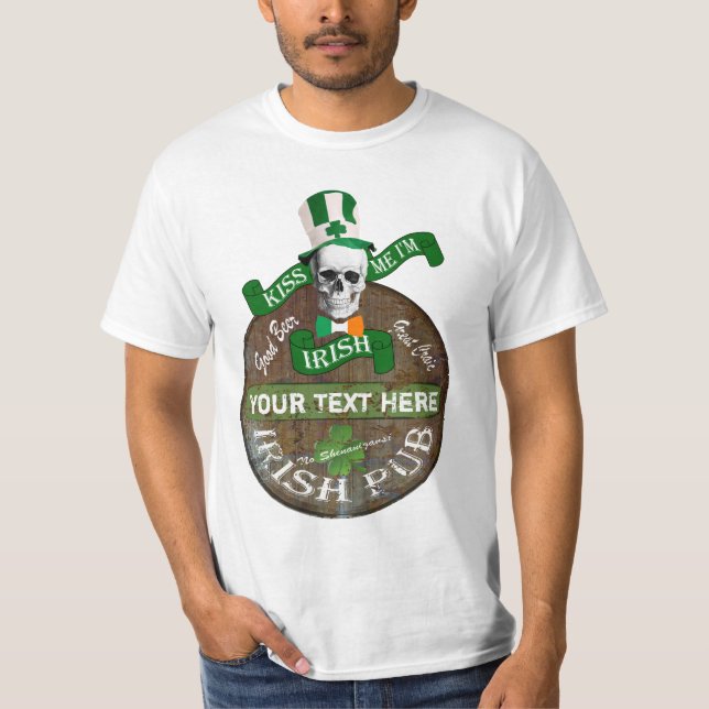 Personalised Irish pub sign St Pats T-Shirt (Front)