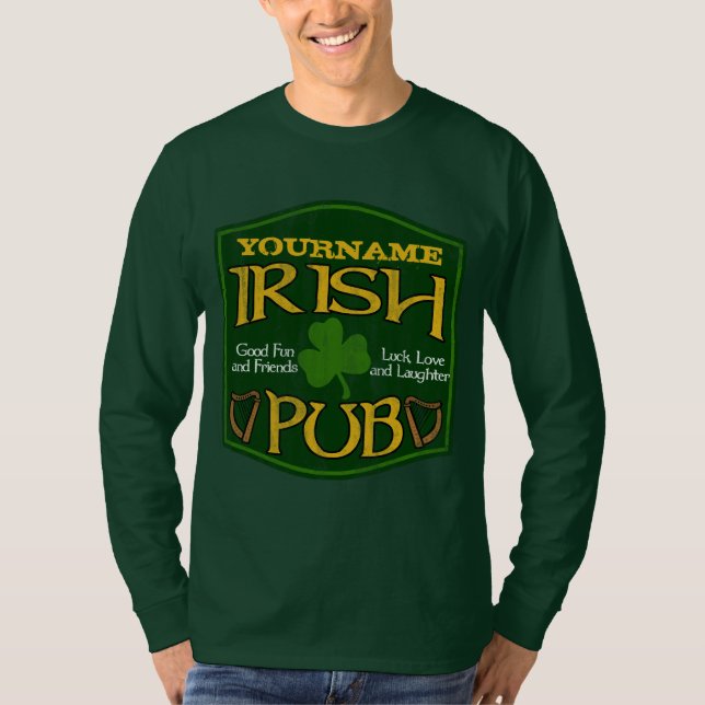 Personalised Irish Pub Sign T-Shirt (Front)