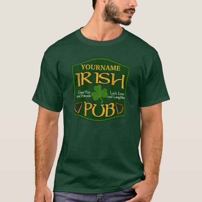 Personalised Irish Pub Sign T-Shirt (Front)