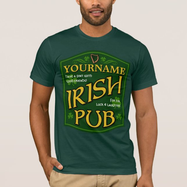 Personalised Irish Pub Sign T-shirts (Front)