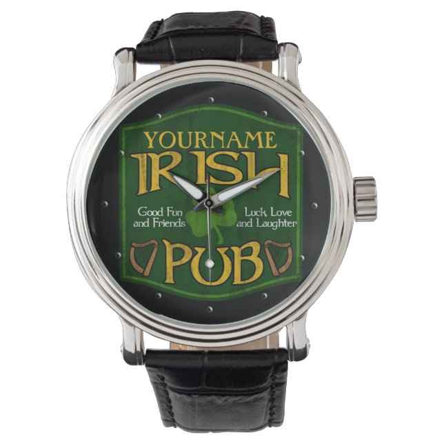 Personalised Irish Pub Sign Watch (Front)