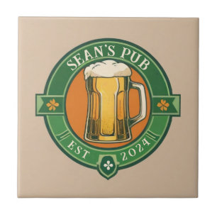 Personalised Irish Pub Sign with Custom Name Tile