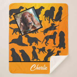 Personalised Irish Setter pattern Sherpa Blanket