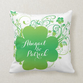 Personalised Irish Shamrock Accent Pillow
